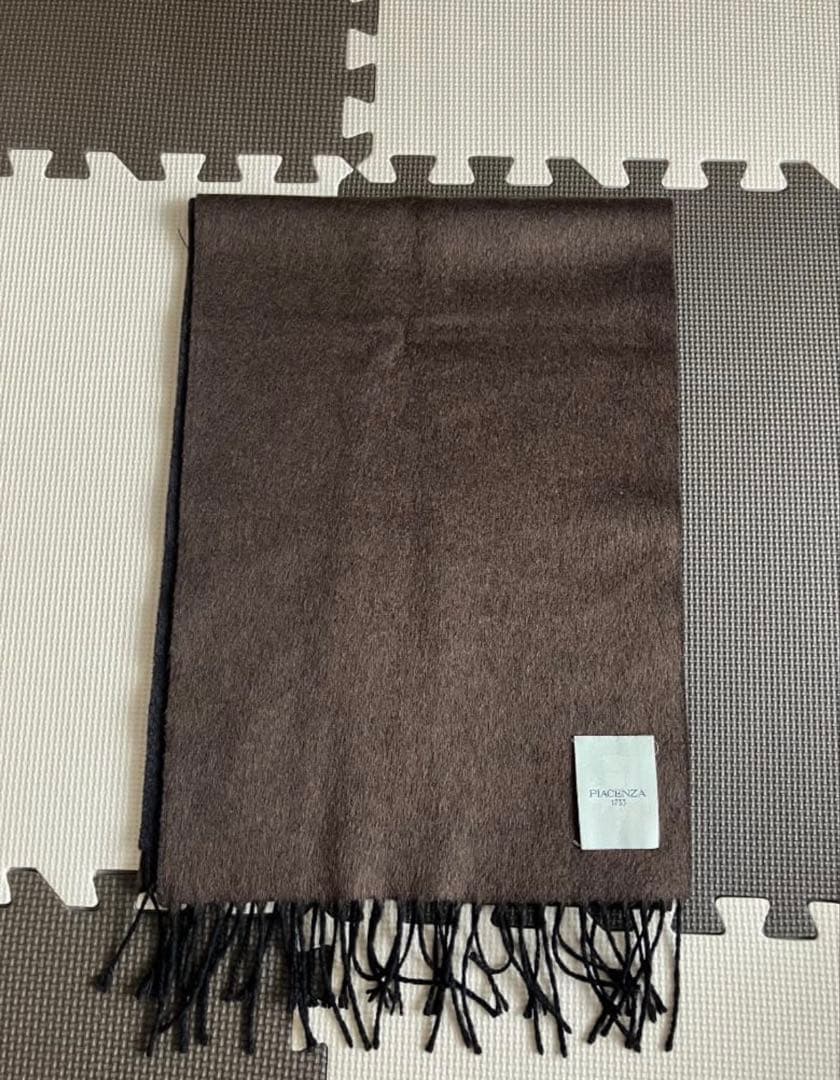 ピアチェンツァ シルクカシミヤ マフラー ブラウンxチャコールグレー【メンズ】