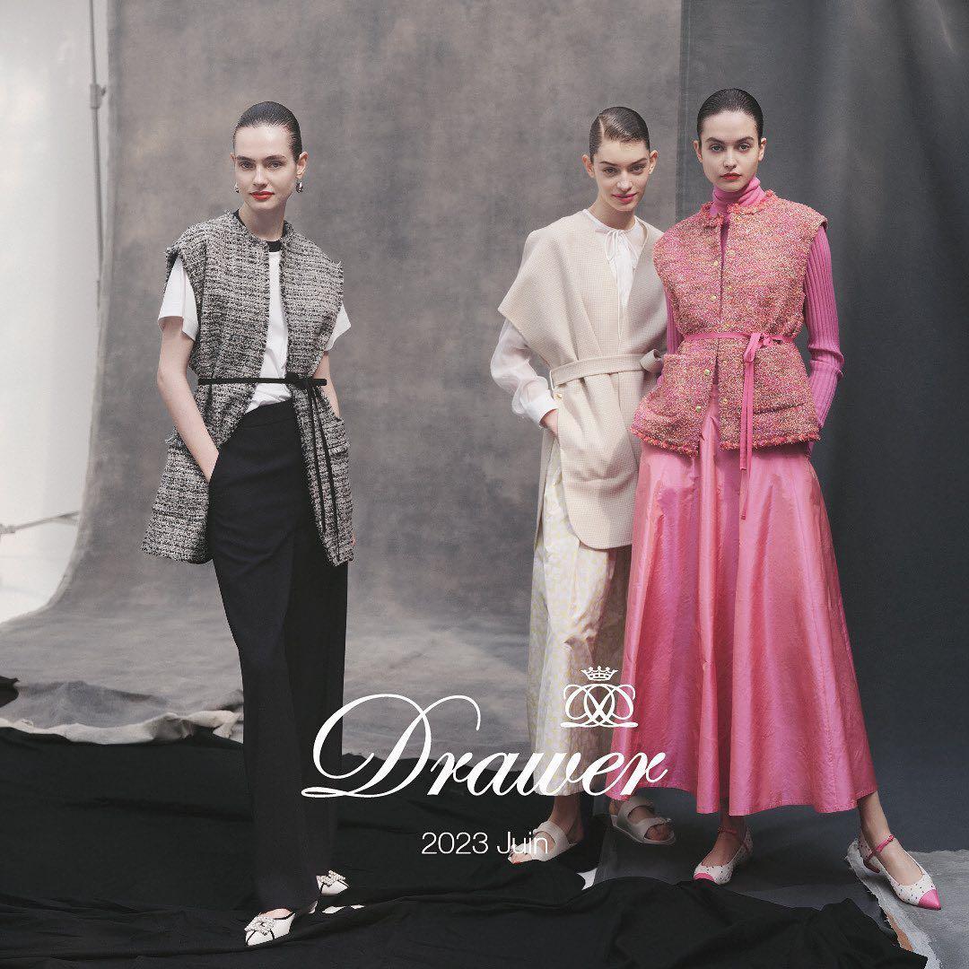 ♡美品♡　ドゥロワー　ハウンドトゥースリバージレ　23AW　定価15万