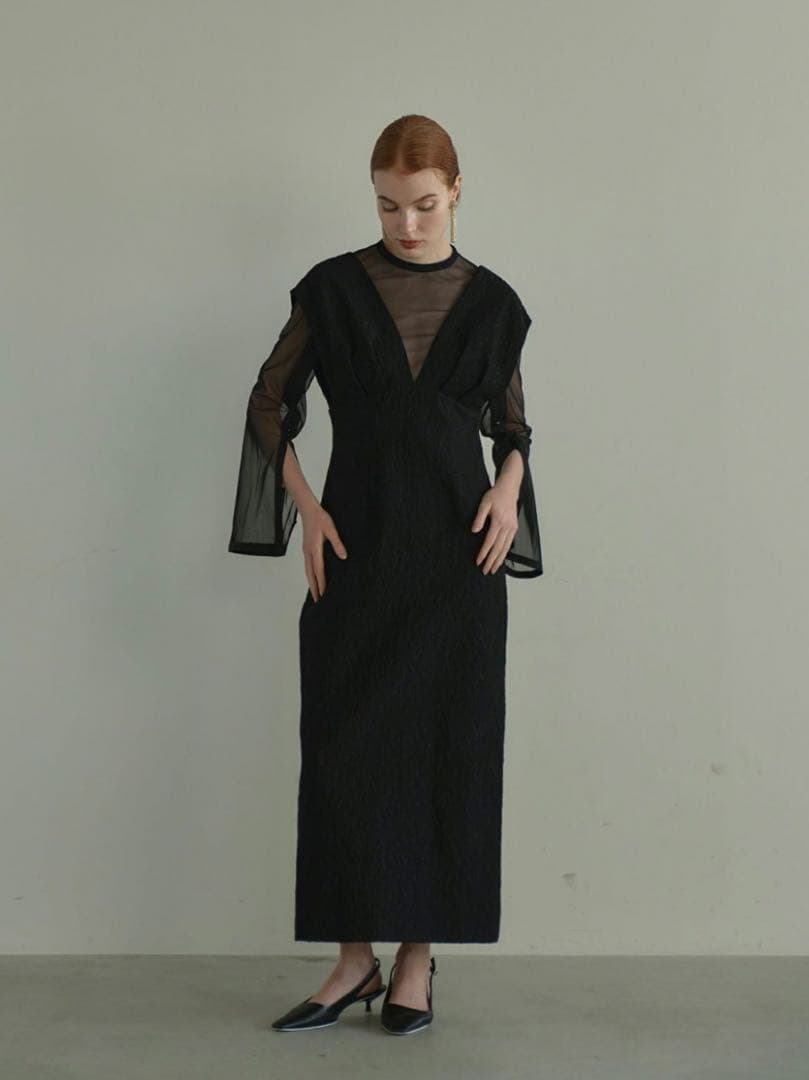 スーツ・フォーマル・ドレス andresd V line jacquard dress