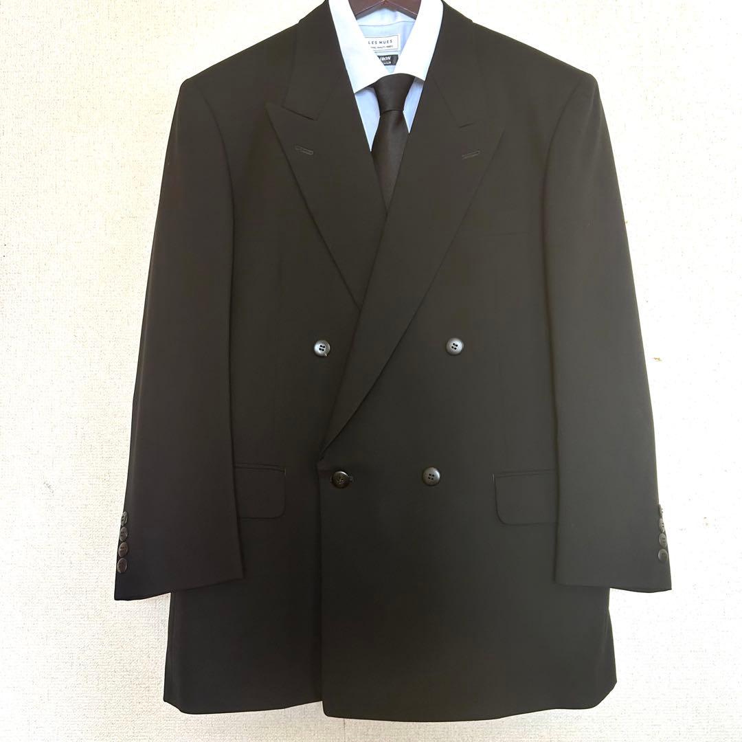 【極美品】クリスチャンディオール ダブルセットアップスーツ AB5黒 毛100%