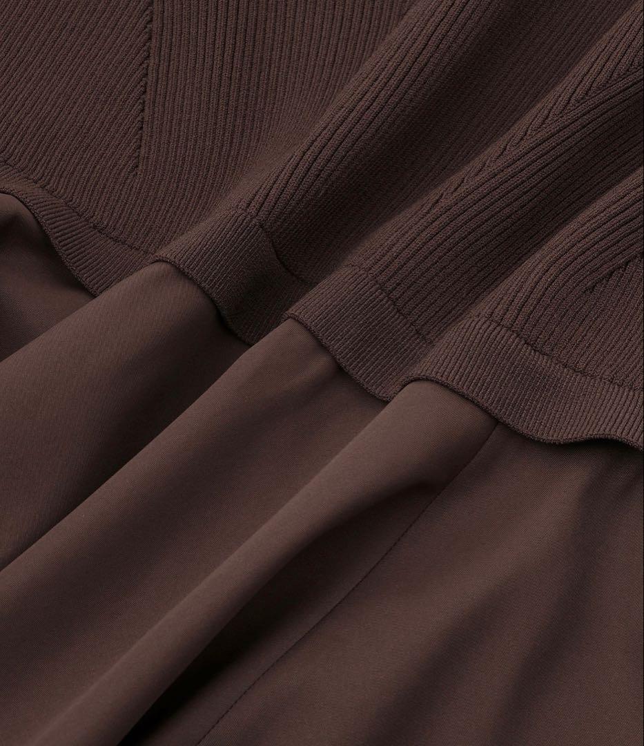 ADAM ET ROPE' ペプラムコンビニットワンピース/オケージョン対応