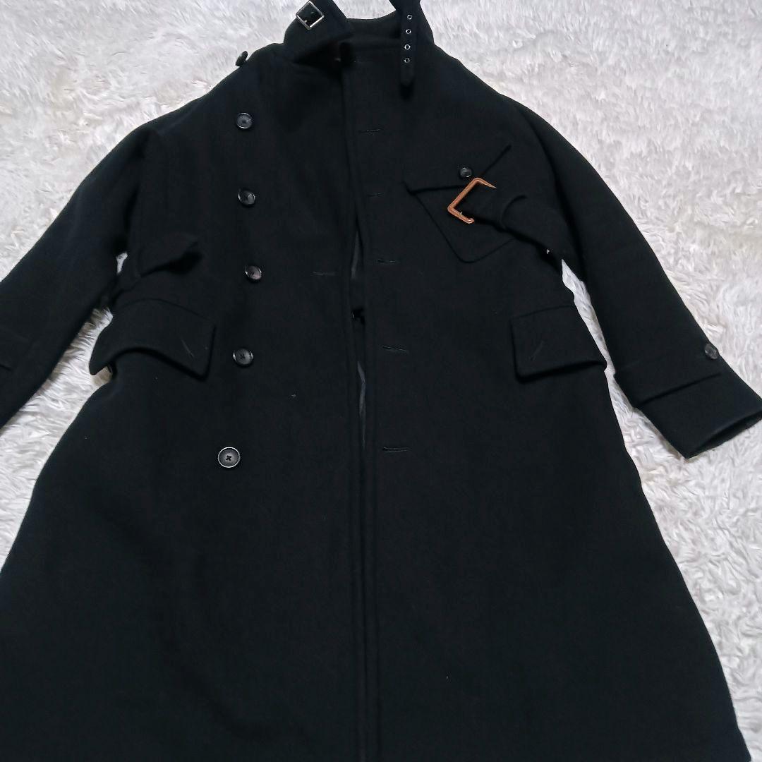 サイベーシックス　モーターサイクルチェスターコート　ダブルブレスト　ベルト　黒