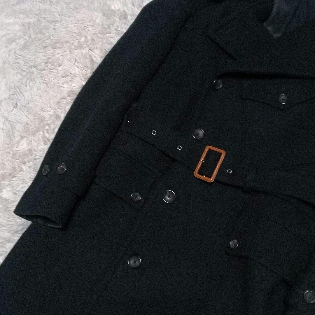 サイベーシックス　モーターサイクルチェスターコート　ダブルブレスト　ベルト　黒