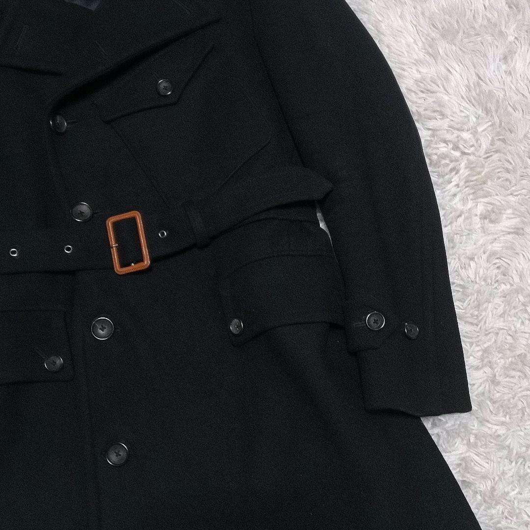 サイベーシックス　モーターサイクルチェスターコート　ダブルブレスト　ベルト　黒