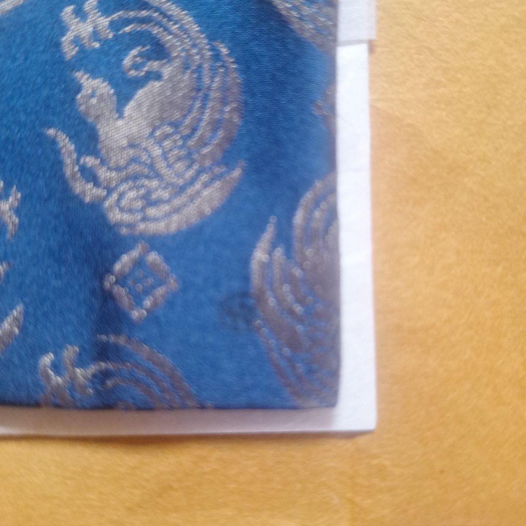 古袱紗　土田友湖　 身七宝織りのノアガ 青色 鶴模様