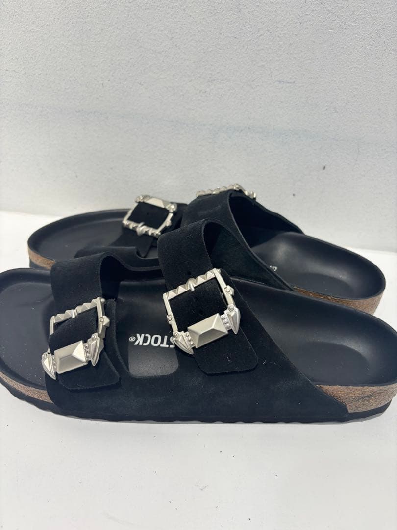 Birkenstock ブラック サンダル スエード 42