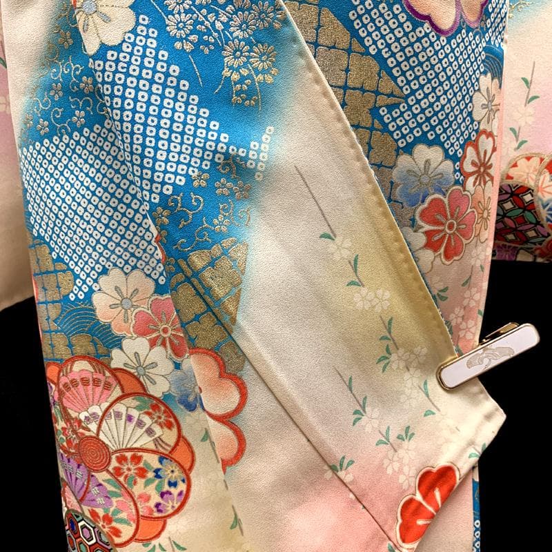 412ag86,帯締め,帯揚げ,しごき□七五三七歳 着物&袋帯&長襦袢□状態良好