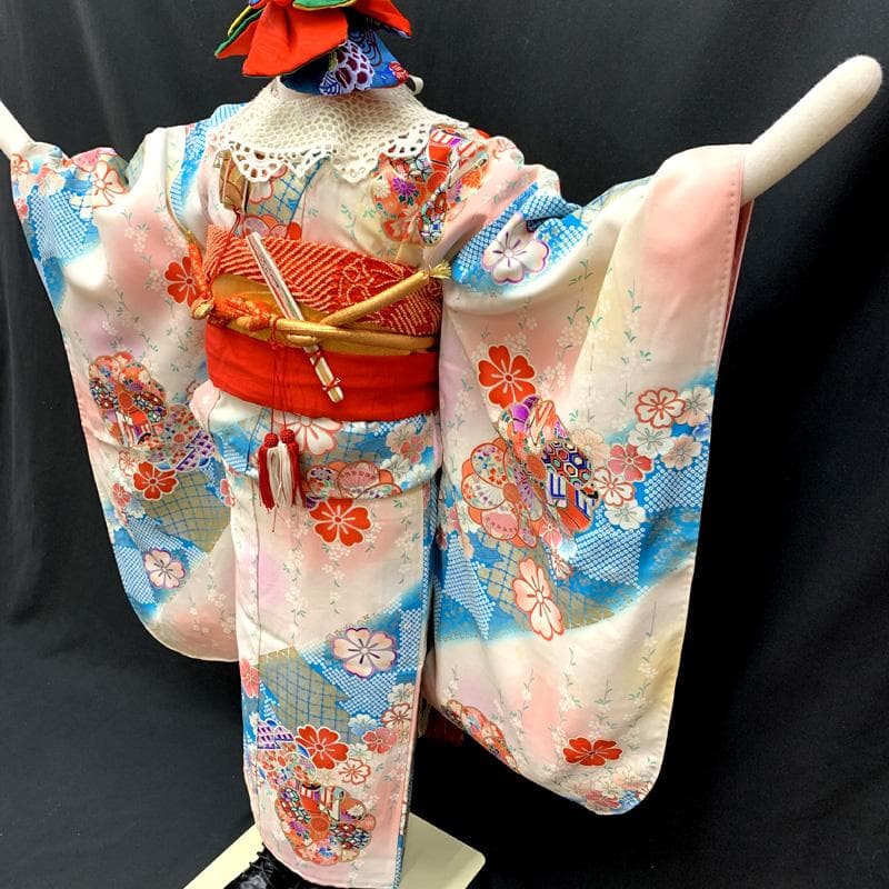 412ag86,帯締め,帯揚げ,しごき□七五三七歳 着物&袋帯&長襦袢□状態良好