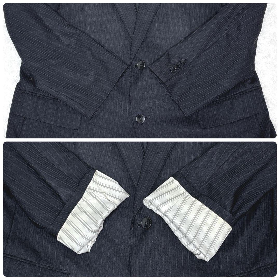 希少サイズ✨REGAL リーガル ダークブルー ストライプ ビジネススーツ