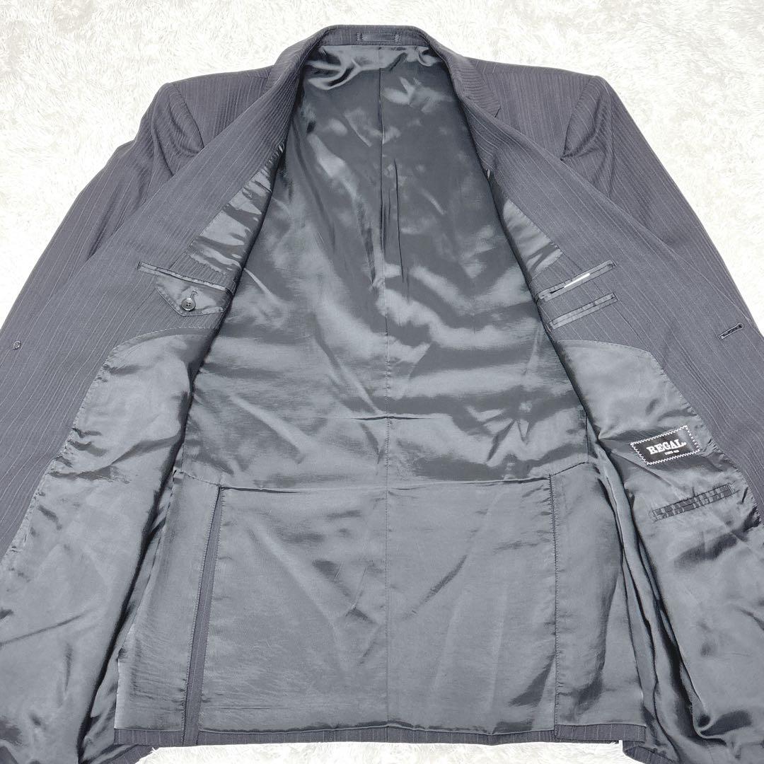 希少サイズ✨REGAL リーガル ダークブルー ストライプ ビジネススーツ