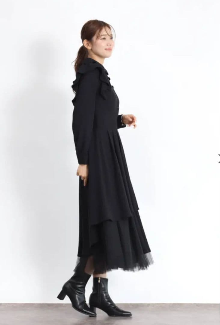 新品FENNEL　シャツカラーラップフレアワンピース　スコットクラブ系列ヤマダヤ