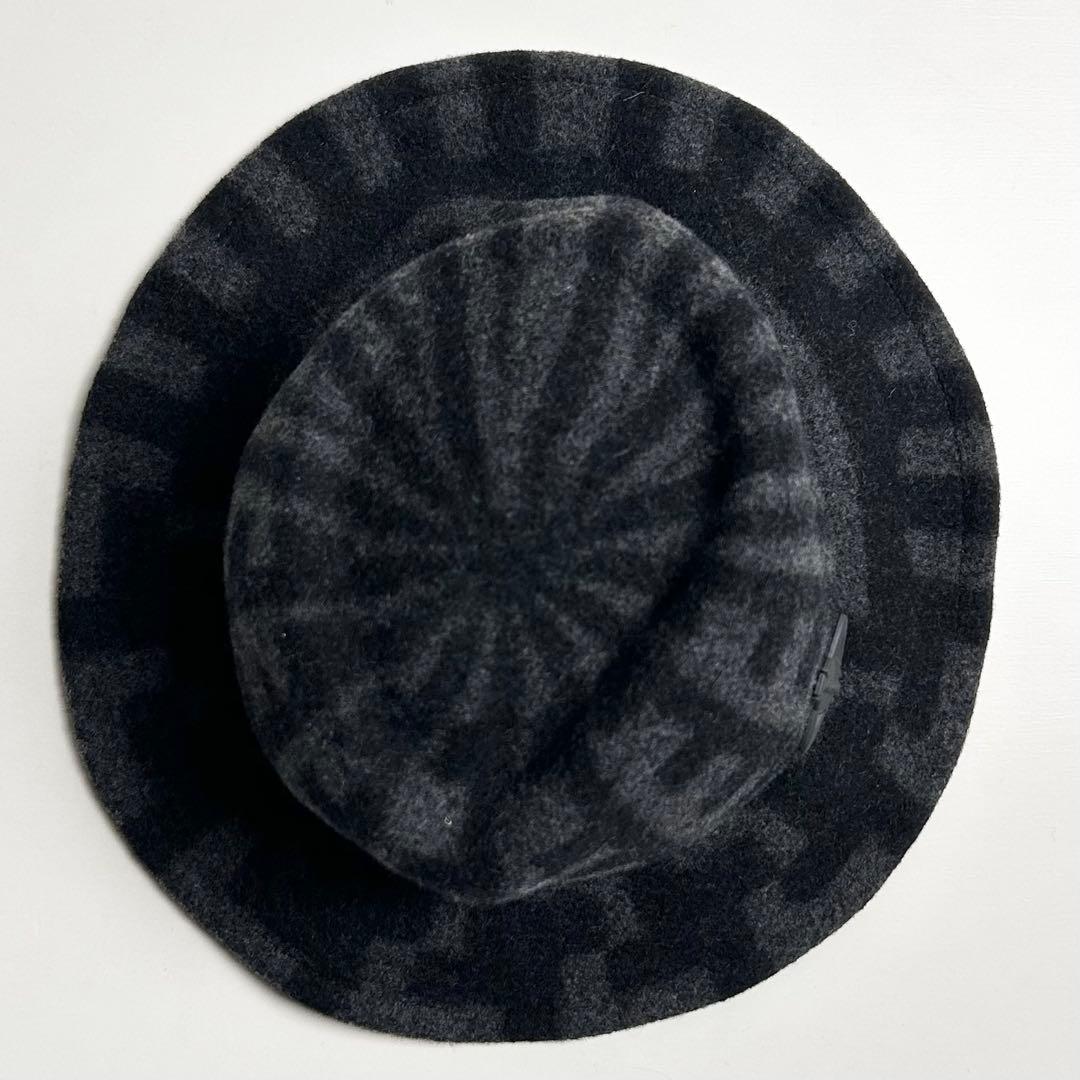 【極美品】ヴィヴィアンウエストウッド/総柄ウールハット/グレー×ブラック/オーブ