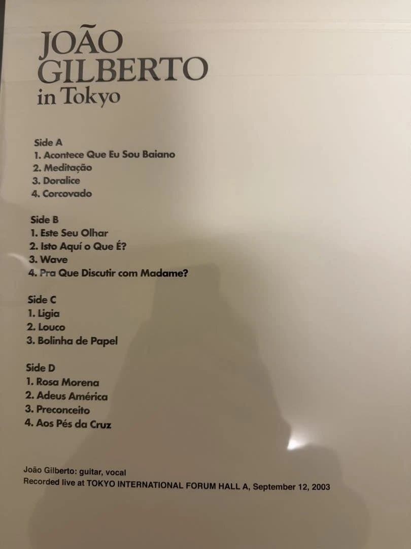 美品！ジョアン・ジルベルト・イン・トーキョー＜初回プレス完全限定盤＞