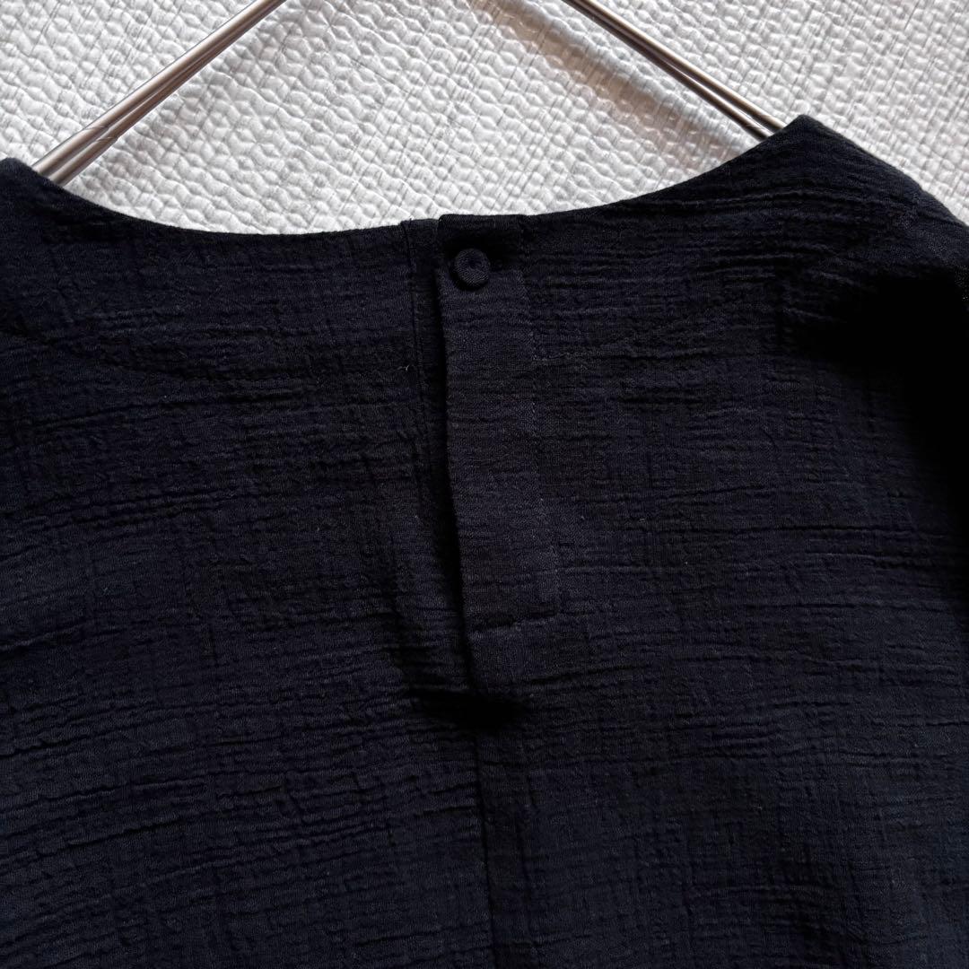 【美品】かぐれ　ガーゼロングチュニック　ブラック