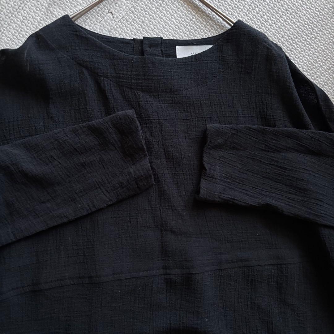 【美品】かぐれ　ガーゼロングチュニック　ブラック