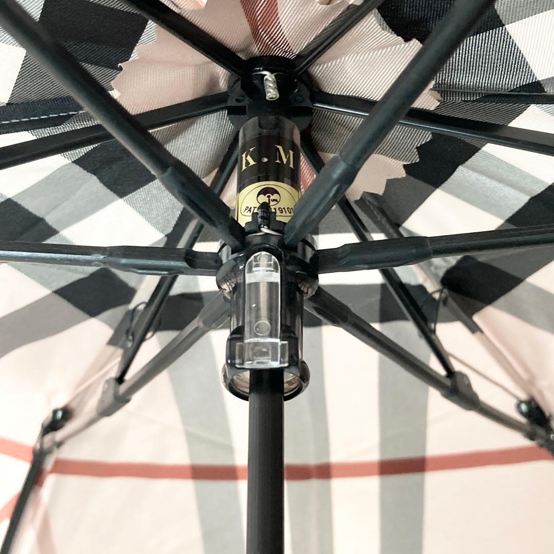 【未使用】バーバリー　折りたたみ傘　ノバチェック　雨傘　ユニセックス　ベージュ系