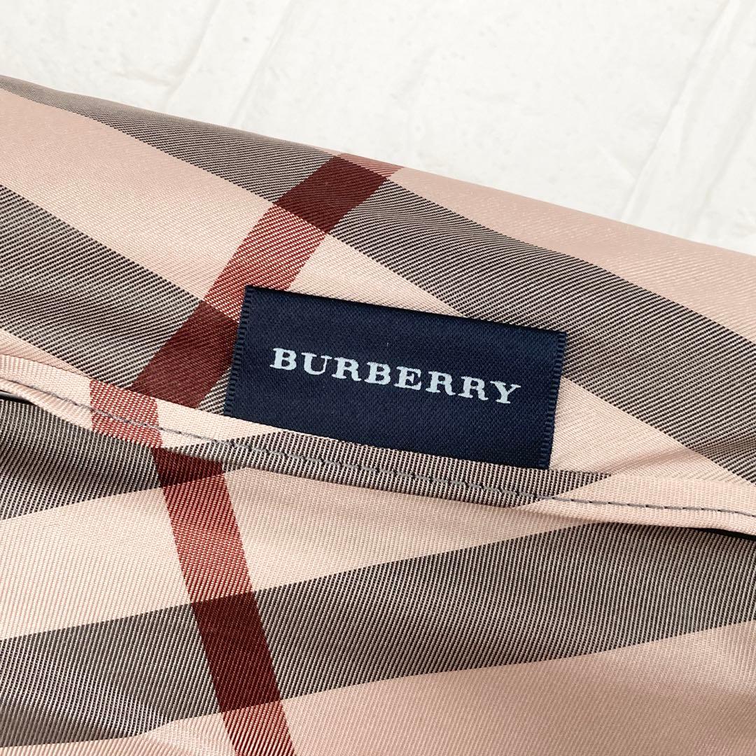 【未使用】バーバリー　折りたたみ傘　ノバチェック　雨傘　ユニセックス　ベージュ系