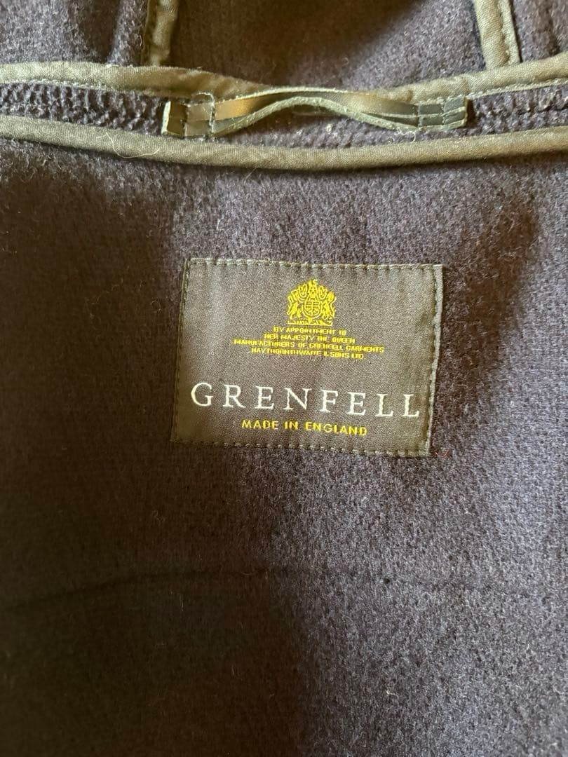 【おしゃれな英國製】GRENFELL ネイビー ダッフルコート フード付き
