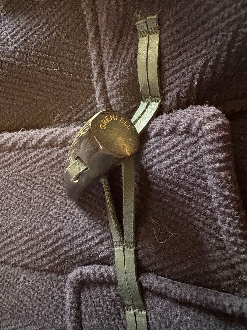 【おしゃれな英國製】GRENFELL ネイビー ダッフルコート フード付き