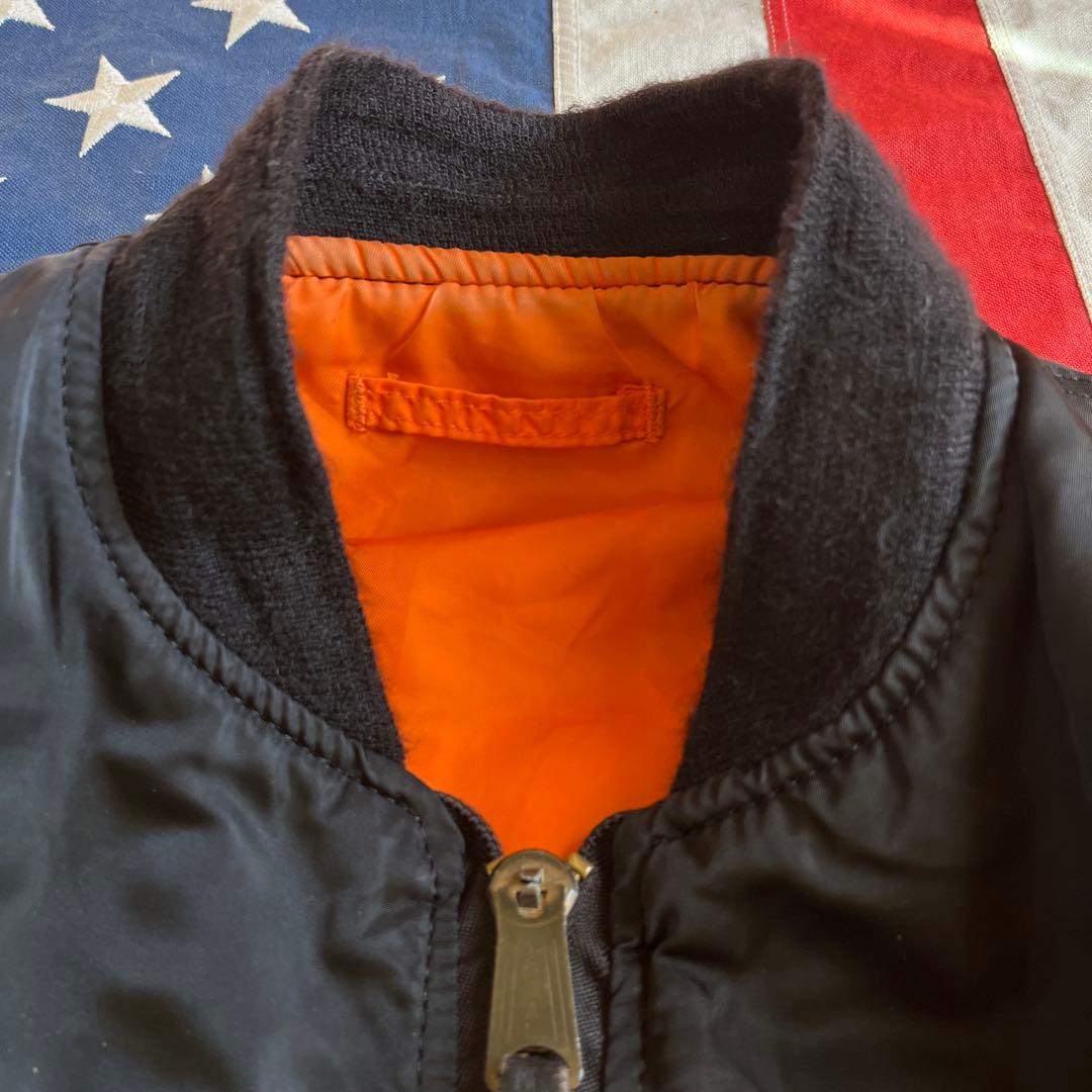 80s ビンテージ ALPHA アルファ MA-1 ブラック M アメリカ製