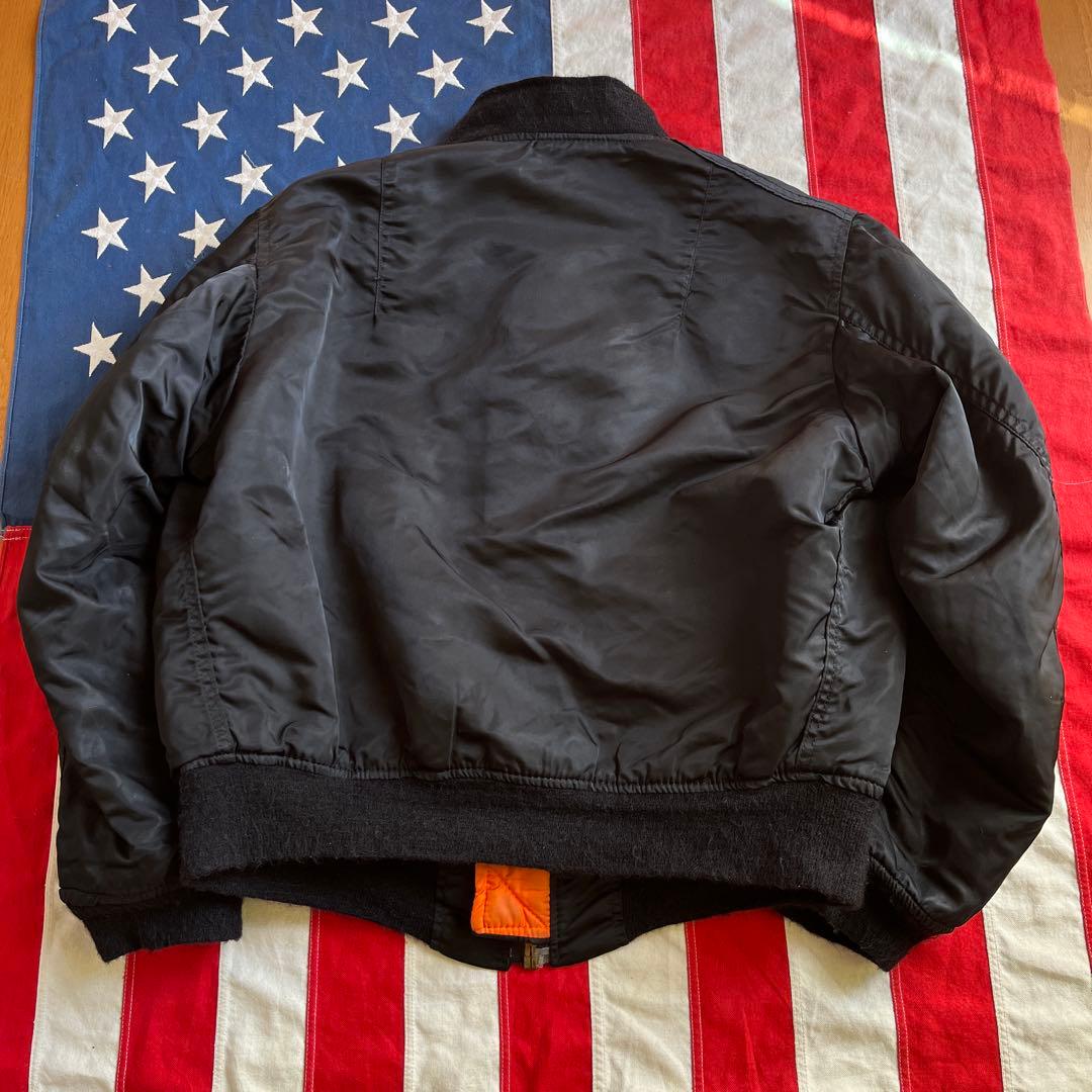80s ビンテージ ALPHA アルファ MA-1 ブラック M アメリカ製