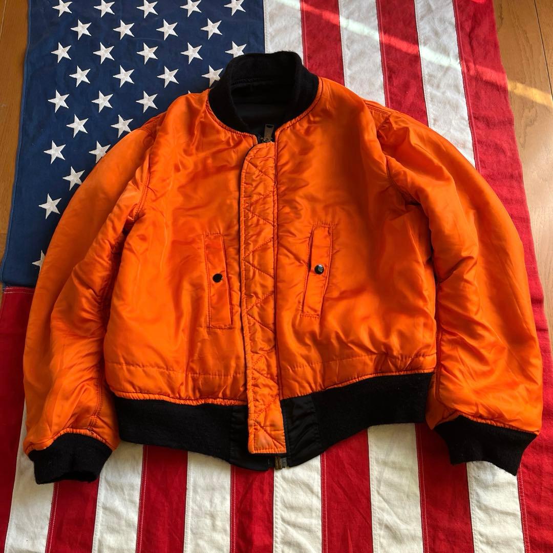 80s ビンテージ ALPHA アルファ MA-1 ブラック M アメリカ製