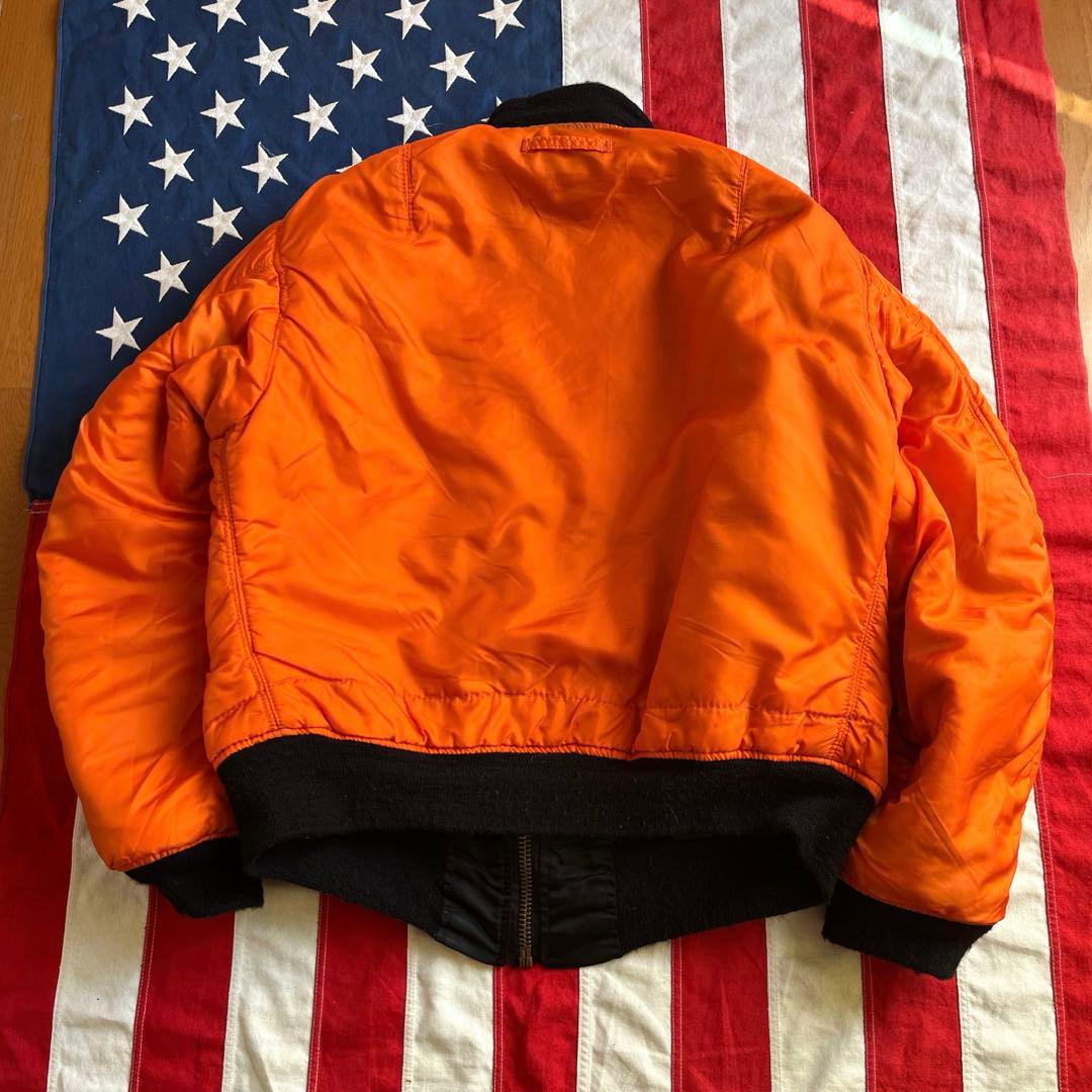 80s ビンテージ ALPHA アルファ MA-1 ブラック M アメリカ製