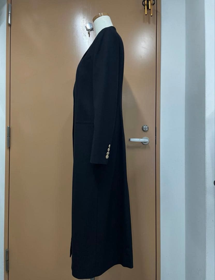 【_Y_0_4_】ブラックロングジャケット テーラード