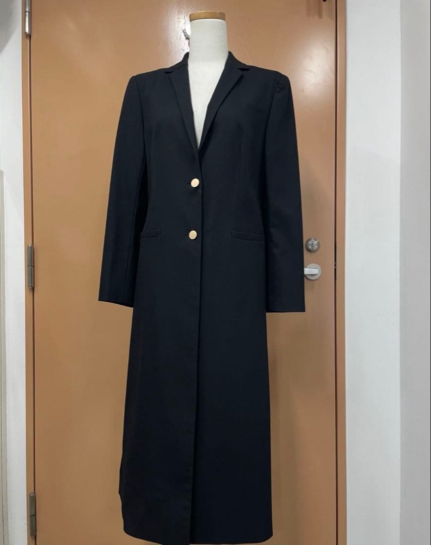 【_Y_0_4_】ブラックロングジャケット テーラード