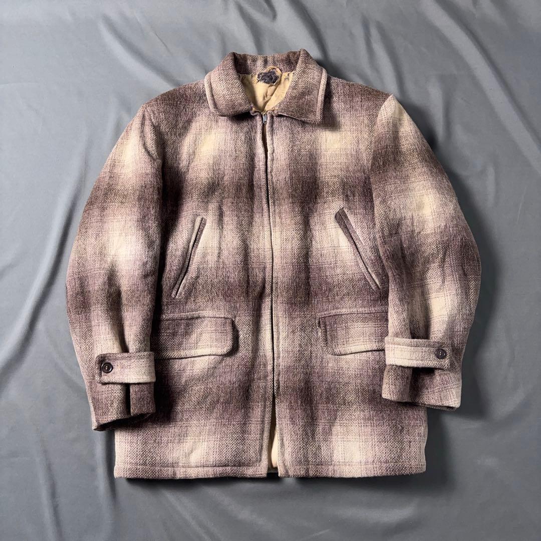 50s ウールスポーツジャケット オンブレチェック キルティング CONMAR