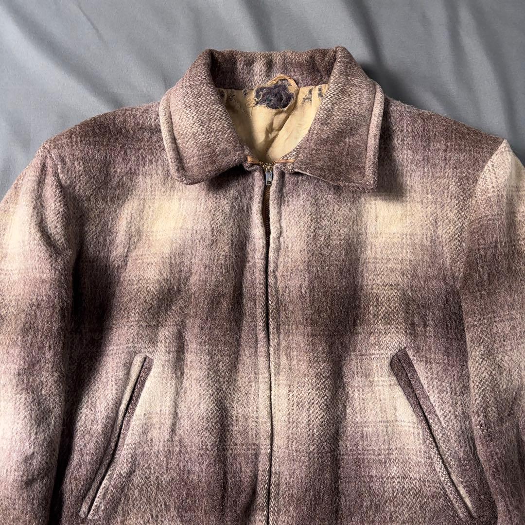 50s ウールスポーツジャケット オンブレチェック キルティング CONMAR