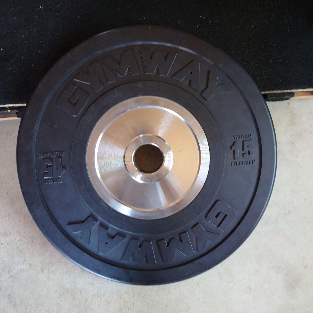 ①　GYMWAY 15キログラム バンパープレート