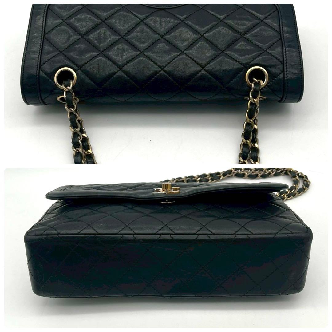 【美品】　シャネル パリ限定 ダブルフラップ チェーンショルダーバッグ ブラック
