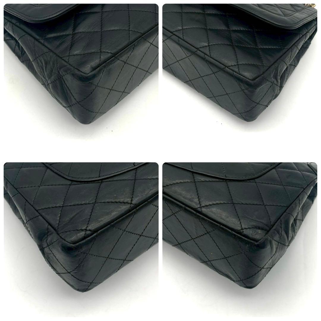 【美品】　シャネル パリ限定 ダブルフラップ チェーンショルダーバッグ ブラック