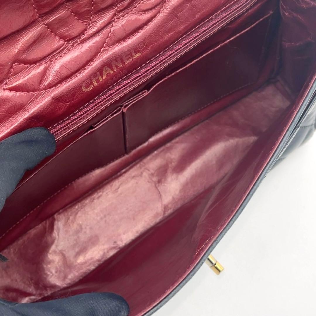 【美品】　シャネル パリ限定 ダブルフラップ チェーンショルダーバッグ ブラック
