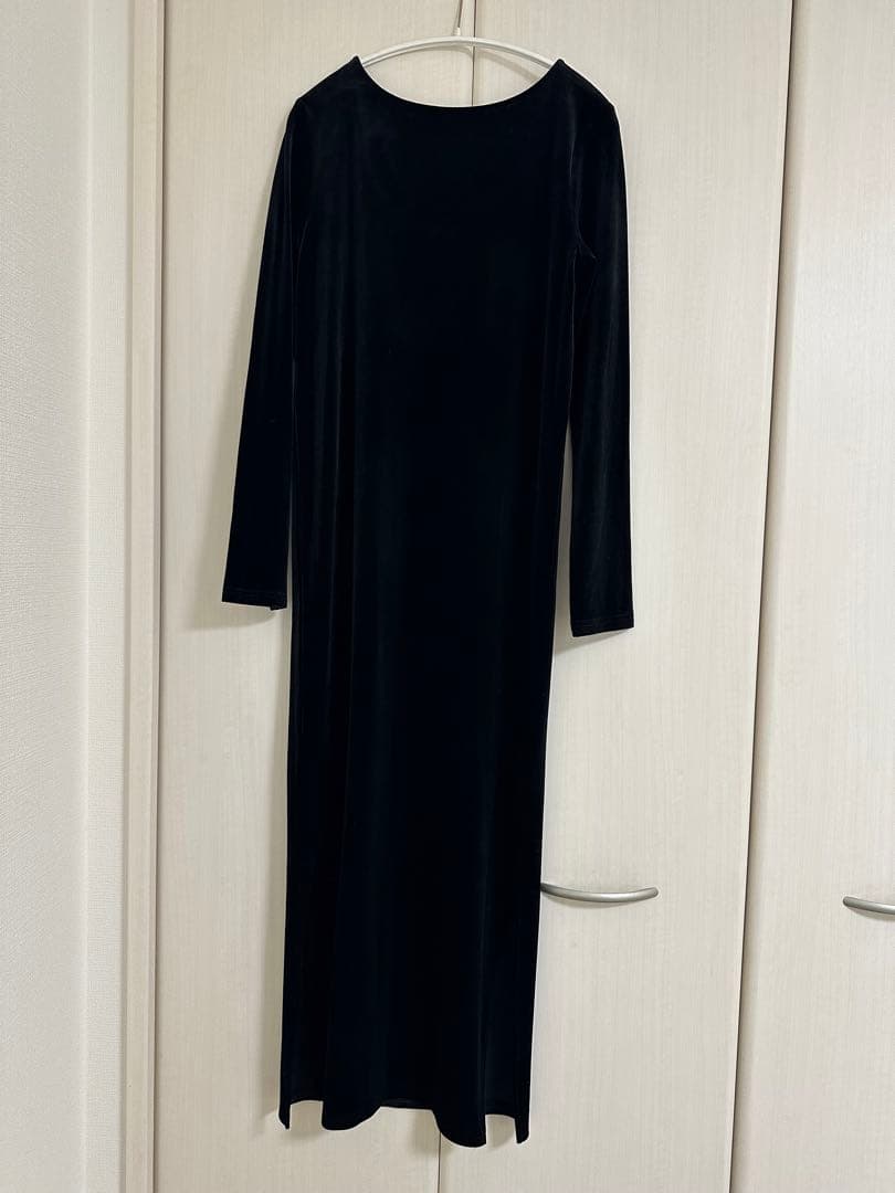 美品【miies miim】BACK RIBBON VELOUR DRESS