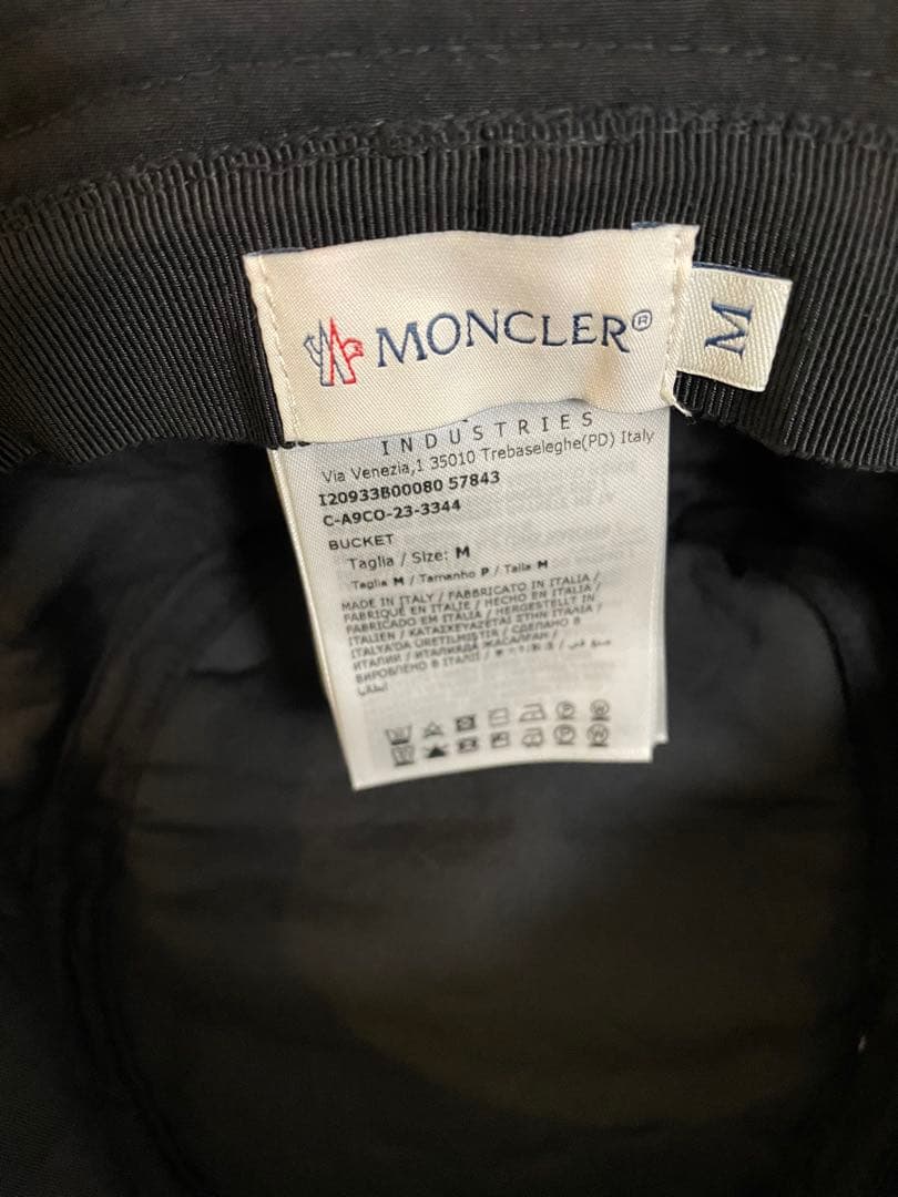極美品　MONCLER バケットハット　帽子　黒　L M 国内正規品