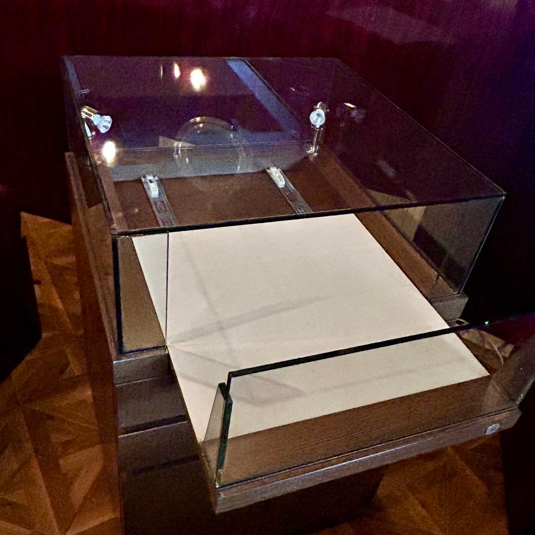 中型木製ガラスショーケース 3引き出し付き