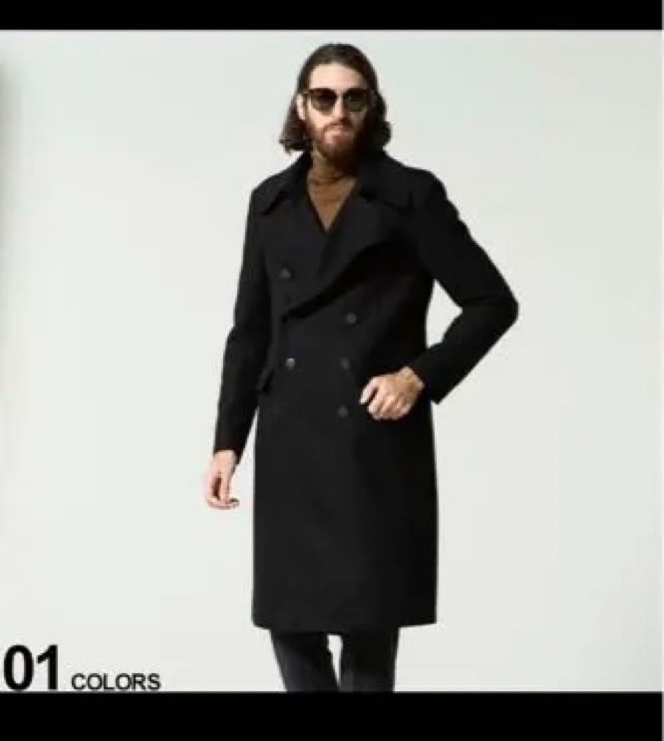 ロングコート　タリアトーレ　ブラック　ダブルボタン