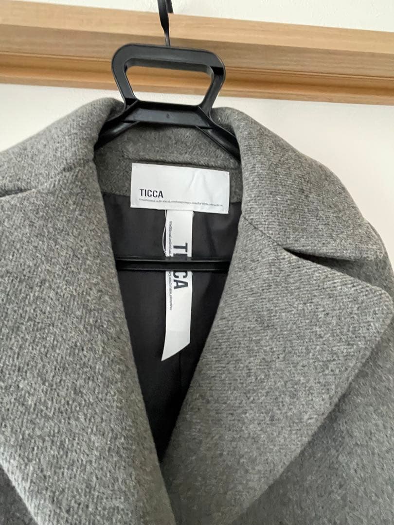 TICCA グレー ダブルブレスト ロングコート