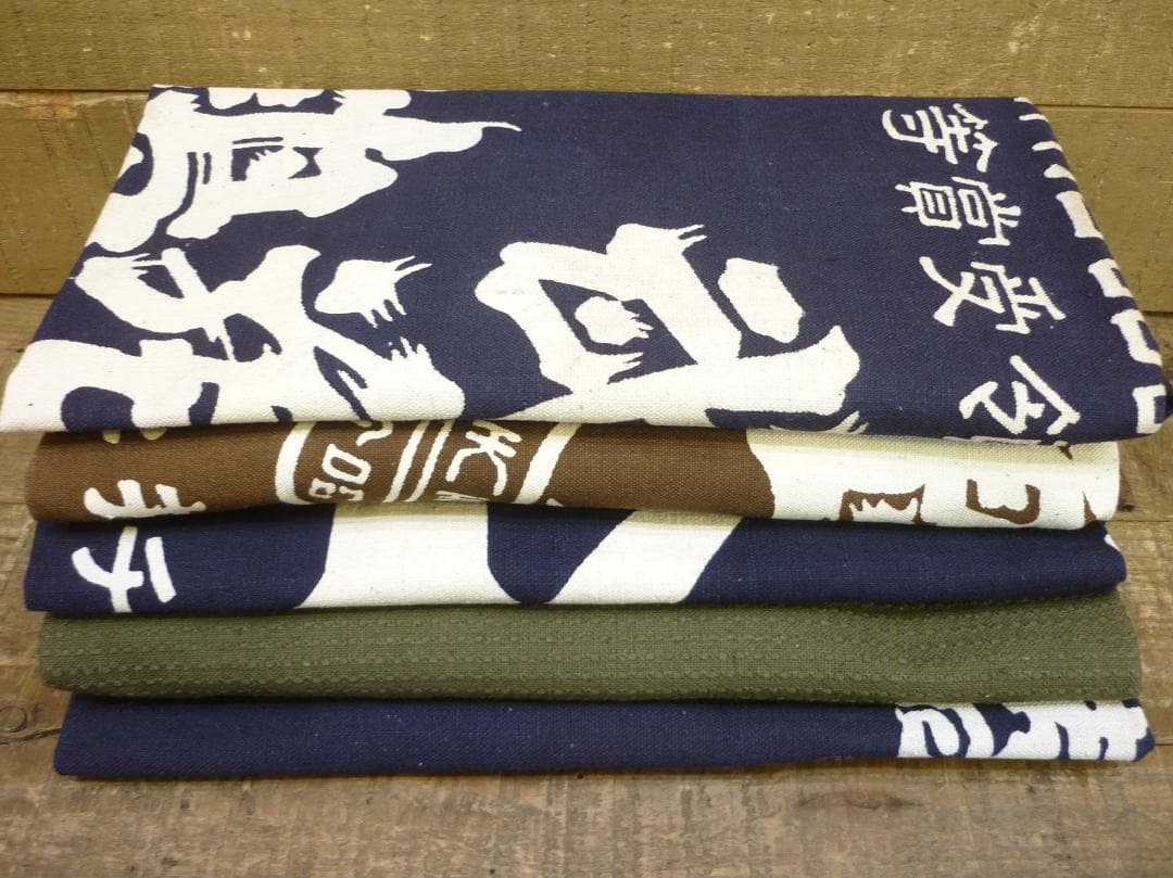 昭和レトロ 帆前掛け 前垂れ ４色６種６枚セット 厚手木綿織物 ヴィンテージ
