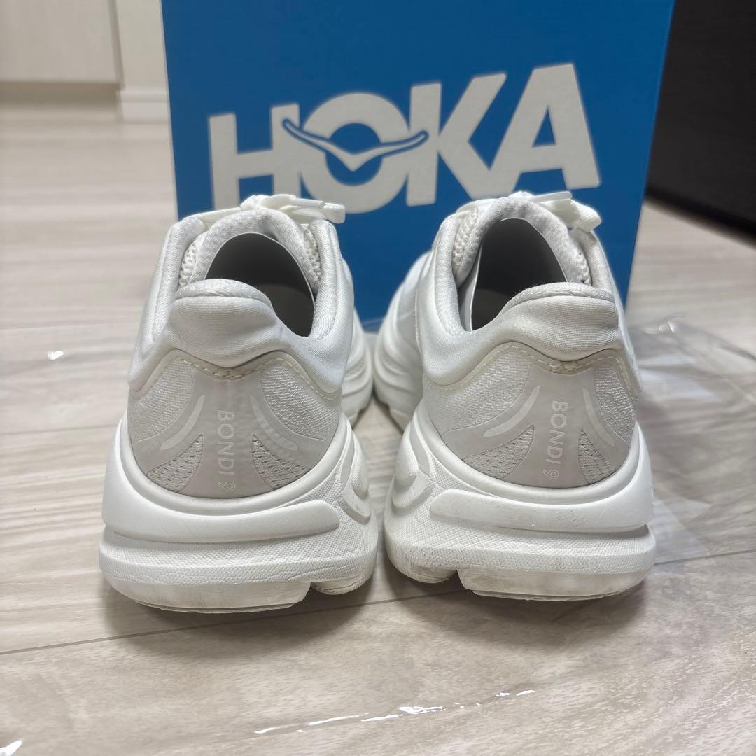 HOKA ホワイト ボンダイ9　23cm【クリーニング済み】　⚠️箱は撮影用⚠️