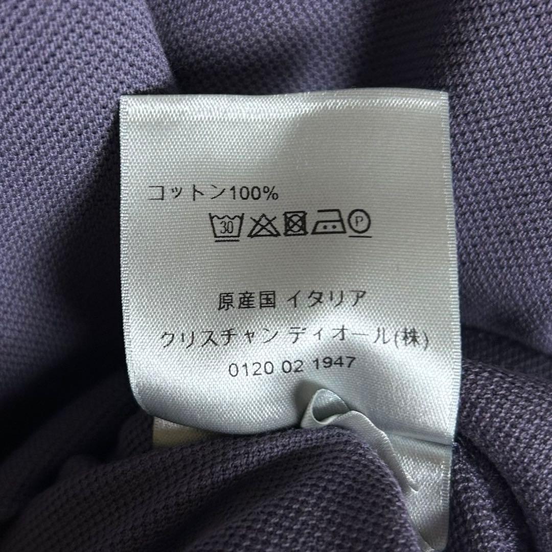 【人気デザイン】ディオール☆刺繍CDロゴ入り半袖ポロシャツ 紫 くすみカラー
