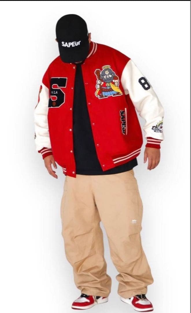 ホ*ト様 XXL SAPEur サプール　 ビックリマンバーシティジャケット 赤