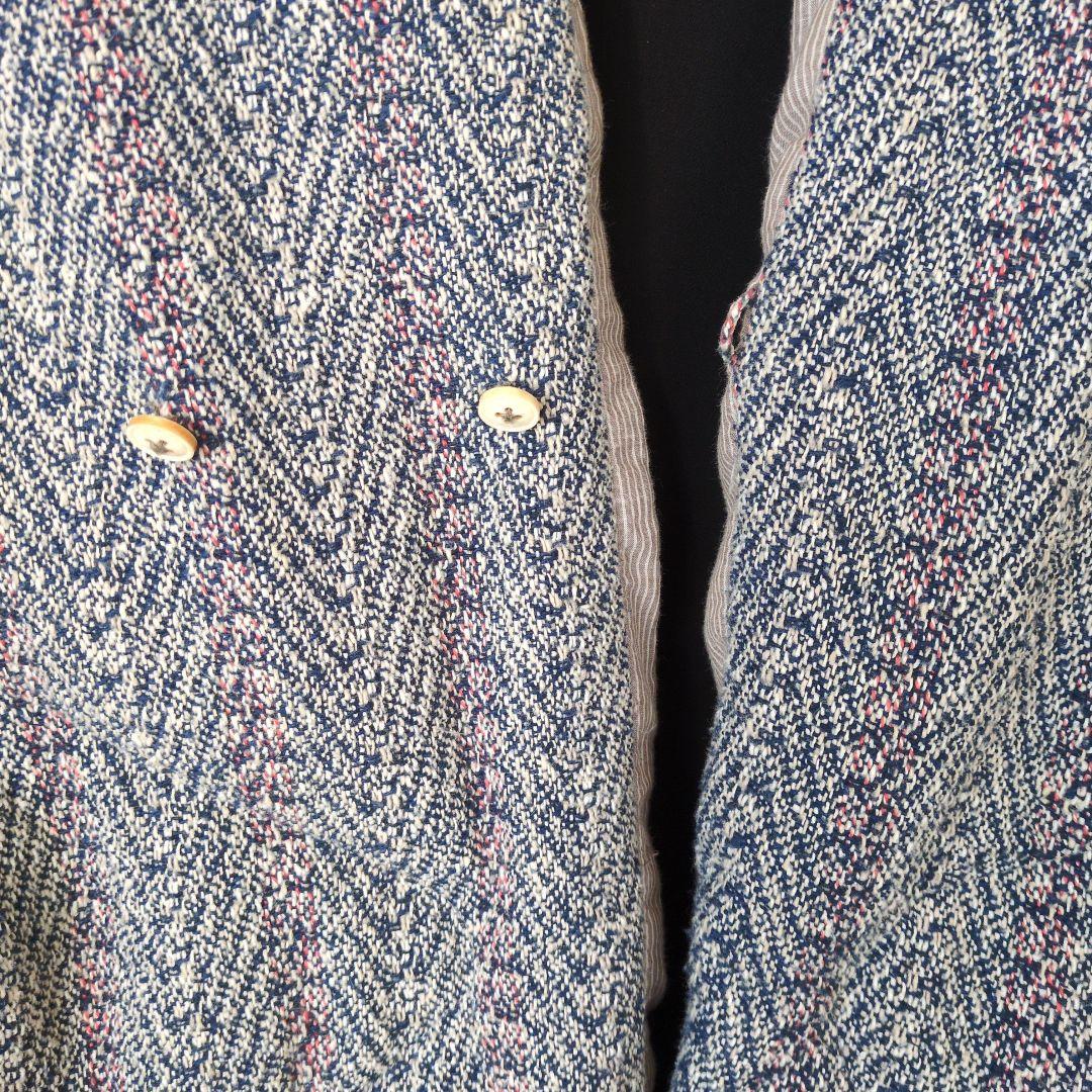 45R コットン ツイード ダウン ストール　ポンチョ