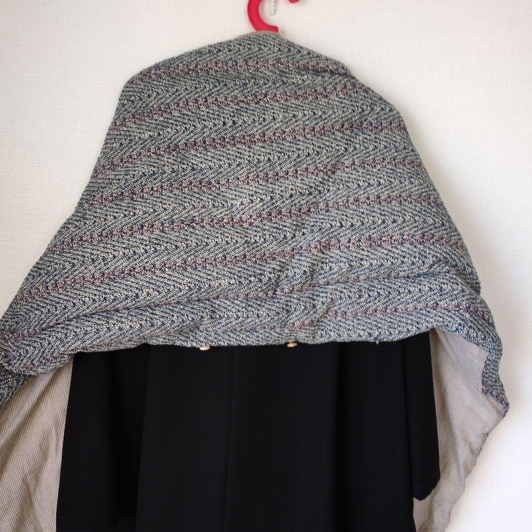 45R コットン ツイード ダウン ストール　ポンチョ