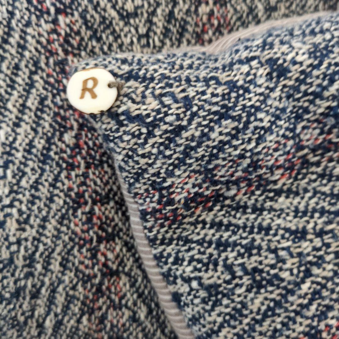 45R コットン ツイード ダウン ストール　ポンチョ