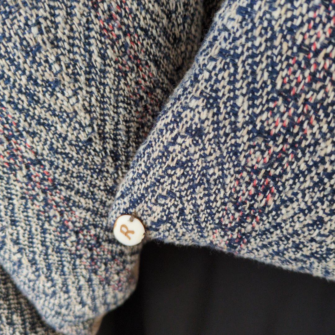 45R コットン ツイード ダウン ストール　ポンチョ