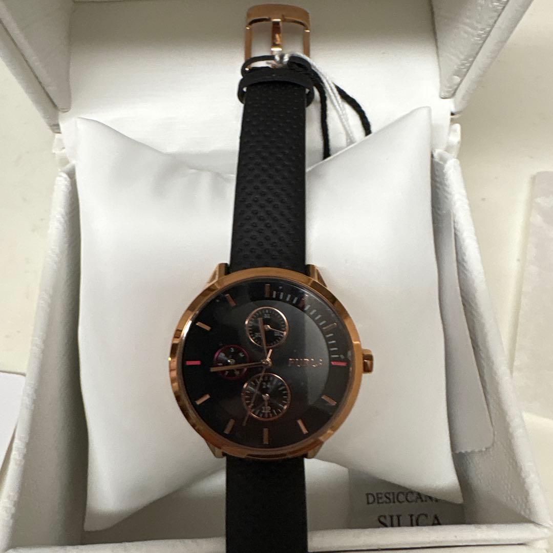 FURLA 腕時計 ブラック/ゴールド　メトロポリス