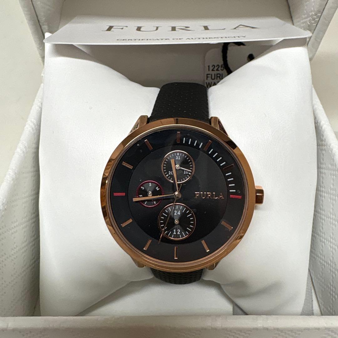 FURLA 腕時計 ブラック/ゴールド　メトロポリス